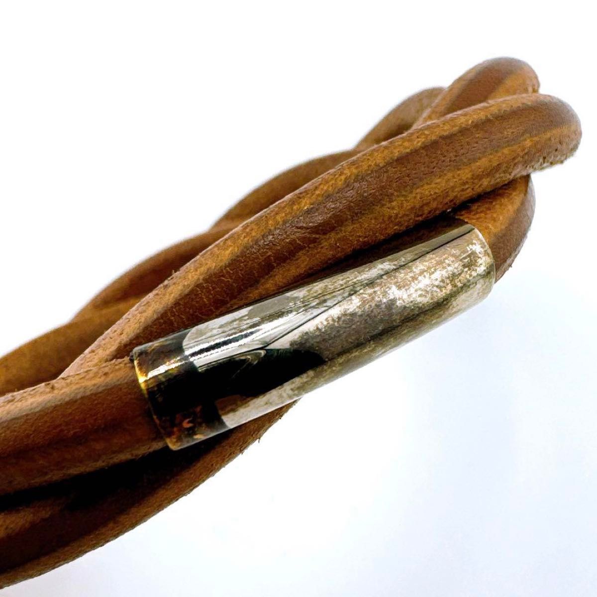 エルメス トルネード レザー シルバー金具 ブレスレット エルメス トルネード レザー シルバー金具 ブレスレット