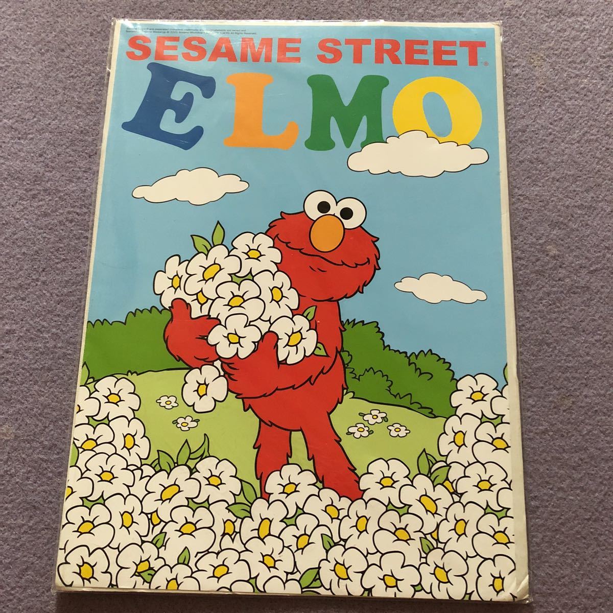 * ultra rare * Sesame Street Elmo flower poster Sanrio made 