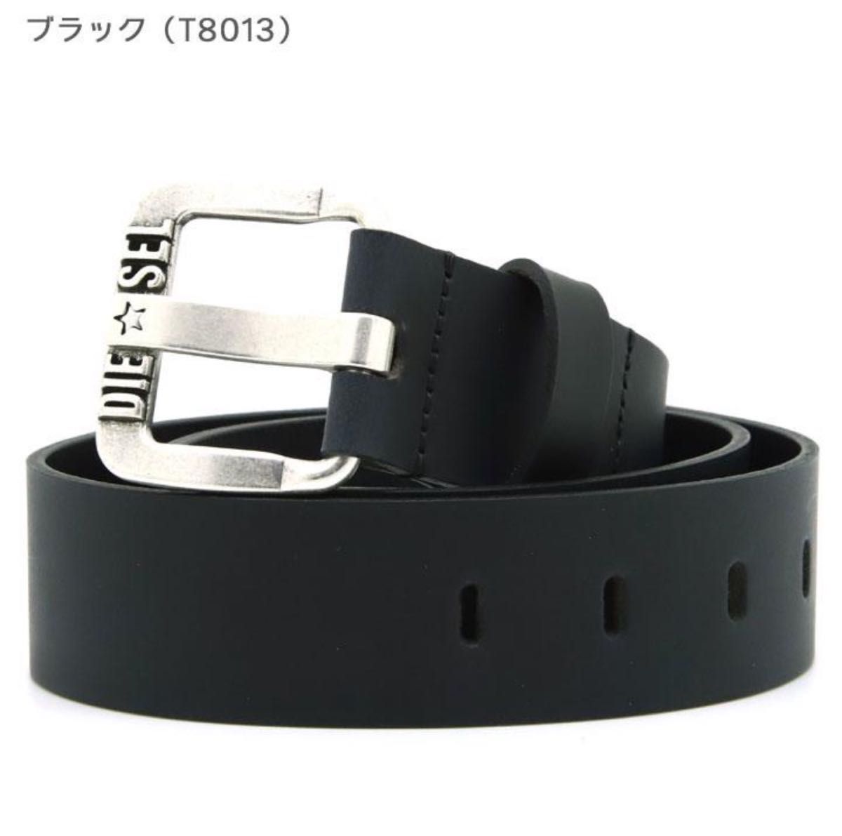 【正規品】DIESEL 黒レザーベルト メタリックバックル DIESEL ディーゼル ベルト メンズ x08881 プレゼント 本革