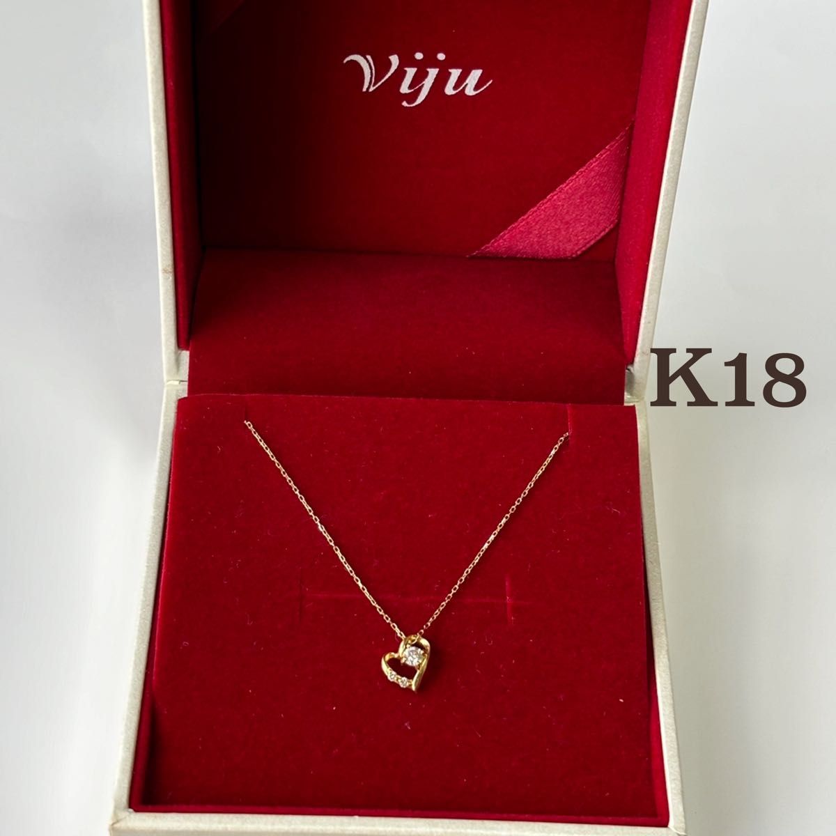 値下げ不可 viju K18 イエローゴールド ダイヤモンド ハート 値下げ不可 viju K18 イエローゴールド ダイヤモンド ハート