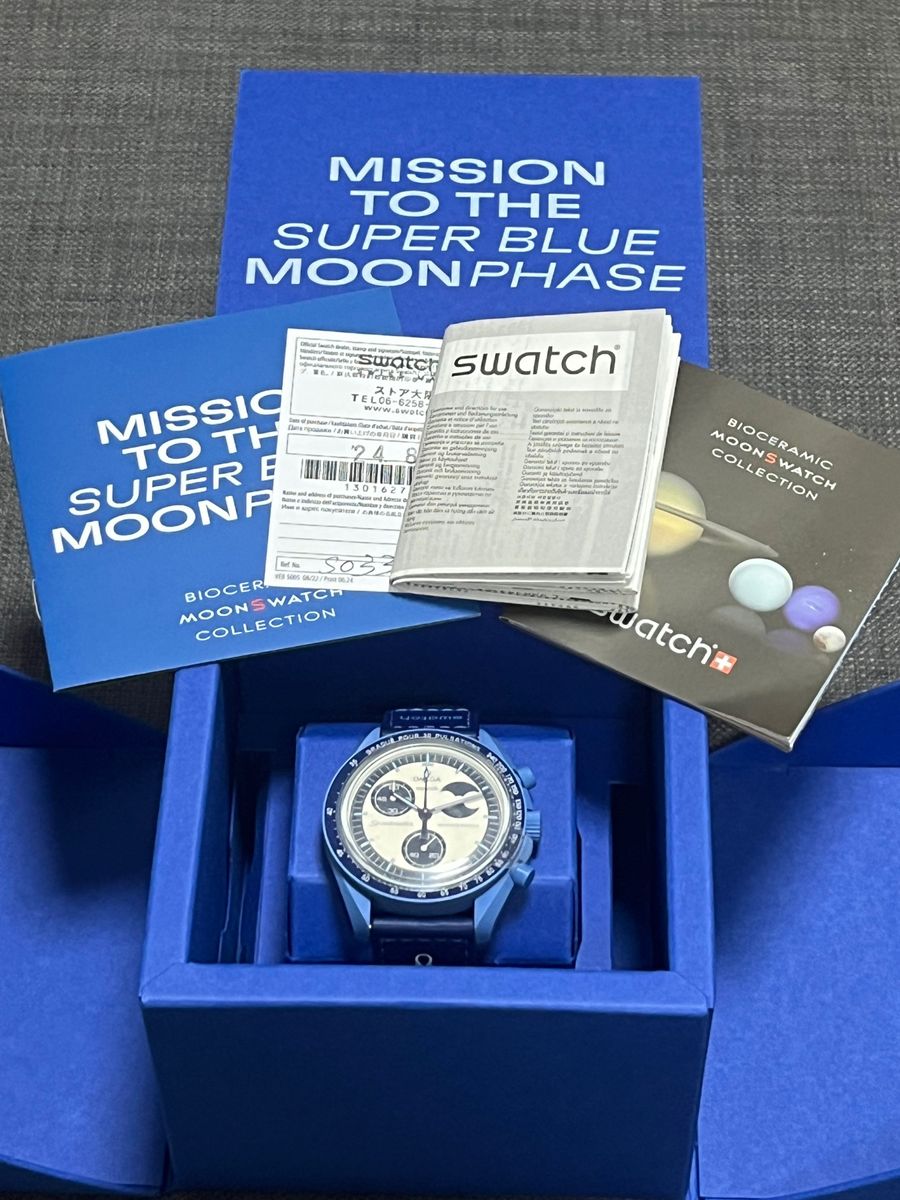 青 OMEGA Swatch Moonswatch Mission to The Super Blue MOON 青 OMEGA Swatch Moonswatch Mission to The Super Blue MOON