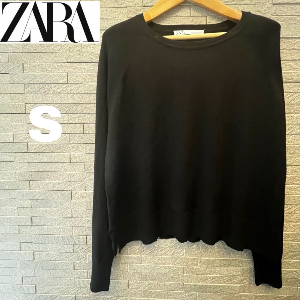 ザラ ZARA サマー ニット 薄手セーター 長袖 Tシャツ 黒 ロンT ザラ ZARA サマー ニット 薄手セーター 長袖 Tシャツ 黒 ロンT