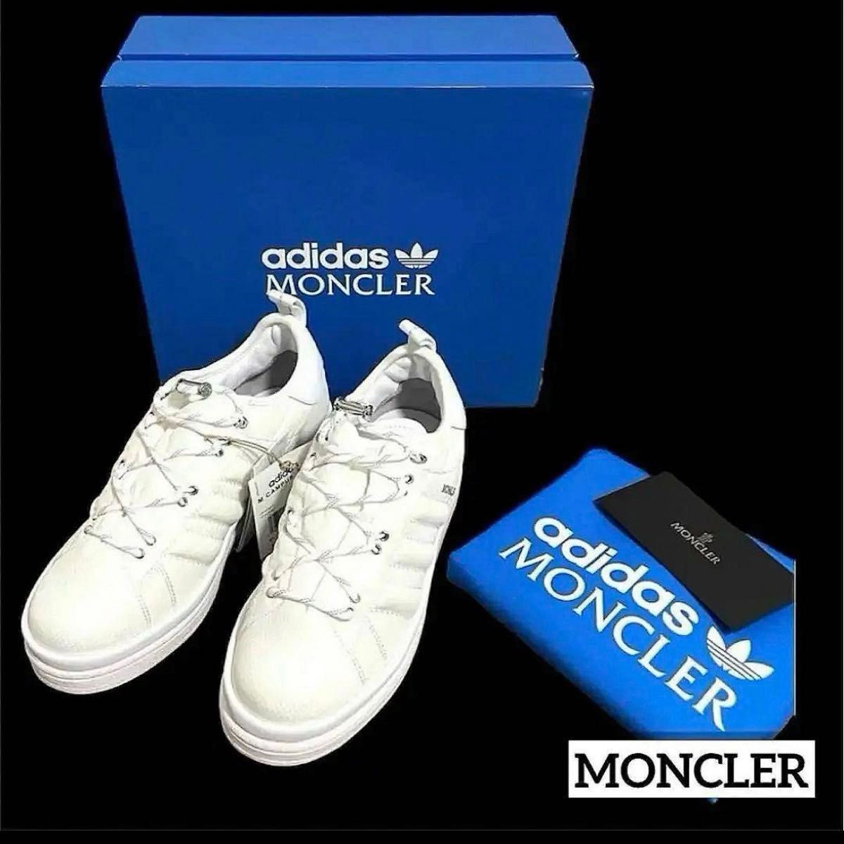 未使用品】Moncler X adidas コラボスニーカー・ホワイト・正規 未使用品】Moncler X adidas コラボスニーカー・ホワイト・正規