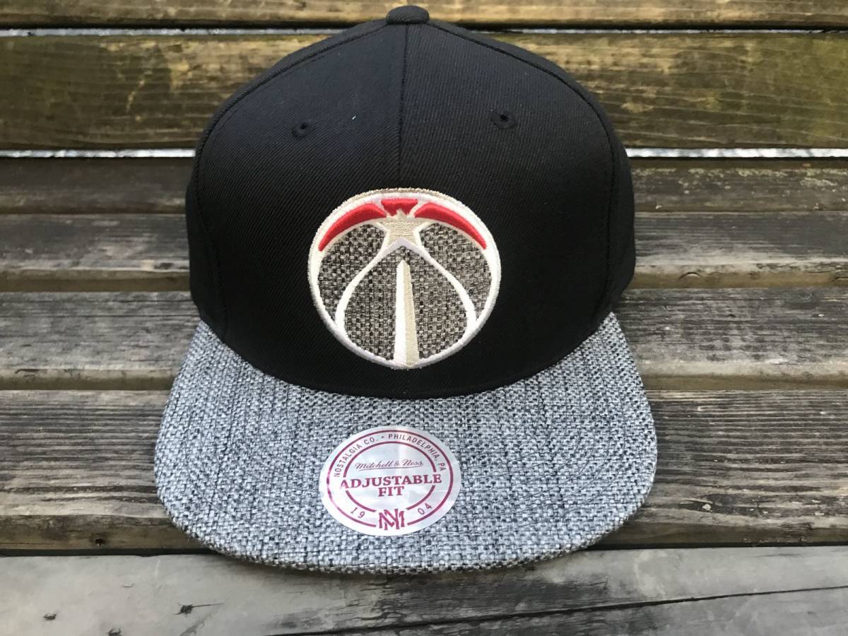 USA正規品 MITCHELL&NESS ミッチェル&ネス ワシントン Wizards ウィザーズ 黒 グレー スナップバックキャップ 帽子 NBA 公式 バスケ 八村塁_画像1