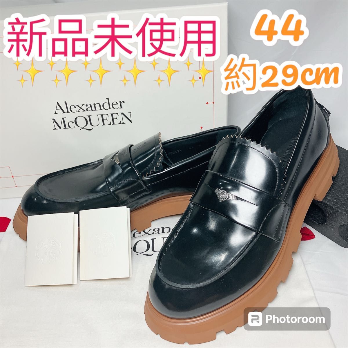 新品未使用 アレキサンダーマックイーン レザー ブラウン 44 新品未使用 アレキサンダーマックイーン レザー ブラウン 44