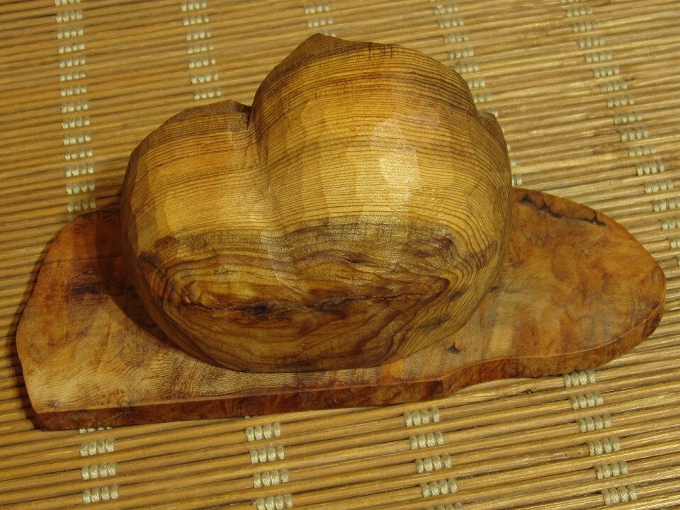 屋久杉工芸品 フクロウ置物 親子 家族 山中良行 台付き 天然木 屋久杉工芸品 フクロウ置物 親子 家族 山中良行 台付き 天然木