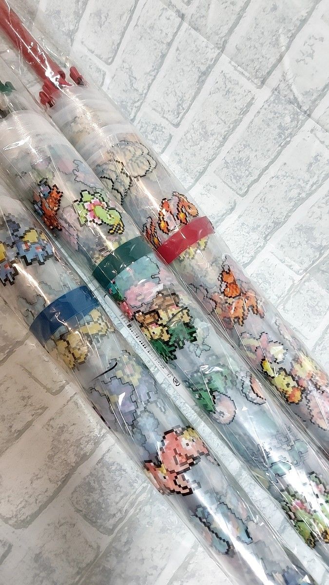 【新品未使用】ポケモン ピクセルアート 傘 3本セット 最安値 新品未使用 ポケモン ピクセル ビニール傘 3本セット