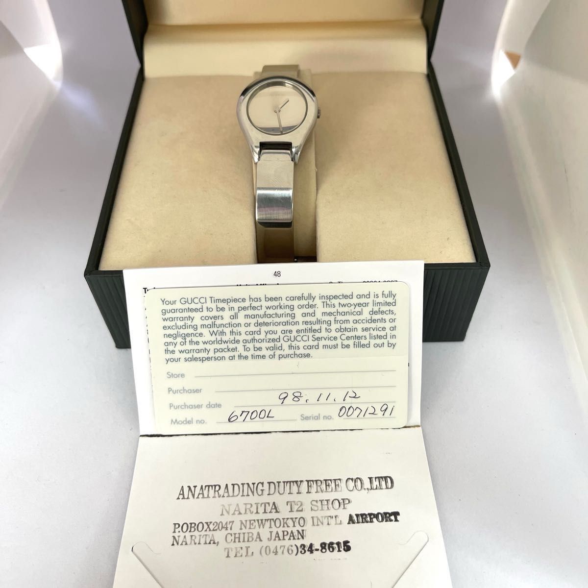 稼働 良品 GUCCI 6700L ミラー文字盤 グッチ 時計 付属品 稼働 良品 GUCCI 6700L ミラー文字盤 グッチ 時計 付属品