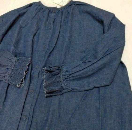 サマンサモスモス kazumi コラボ 袖口刺繍デニムワンピース サマンサモスモス kazumi コラボ 袖口刺繍デニムワンピース