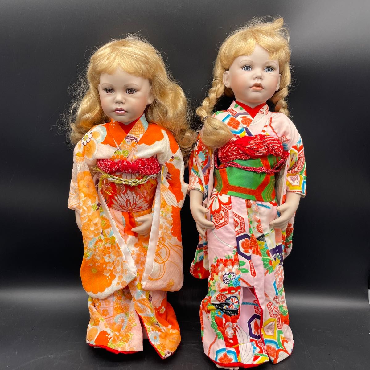 ビスクドール 和装 ポーセリアンドール 2体セット 西洋人形 ビスクドール 和装 ポーセリアンドール 2体セット 西洋人形