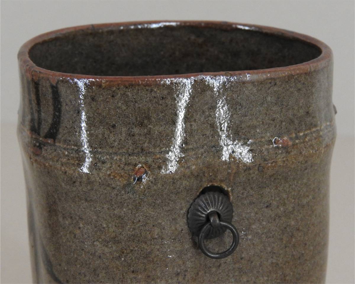 [ genuine work ]{ flower vase } source right .. Karatsu kiln . Karatsu . flower go in also box flower raw tea utensils 