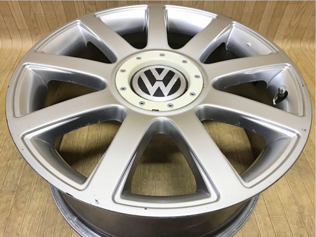 長野発！良品！VW.アウディなど 17×7.5J5穴PCD100.112 +42ハブ約57mm メッキアルミホイール4本 VWセンターキャップ付き_画像5