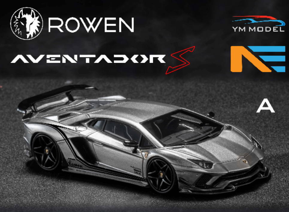 YMモデル 1/64 ランボルギーニ ローエン アヴェンタードール ROWEN シルバー レジン 399個限定