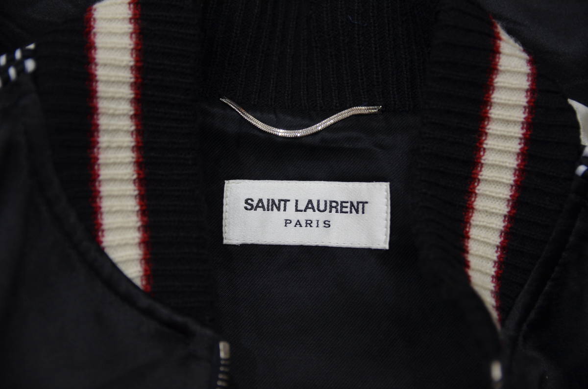 19SS SAINT LAURENT PARIS サンローラン パリ バード オブ パラダイス 刺繍 バーシティ ジャケット スカジャン  R2A-262879