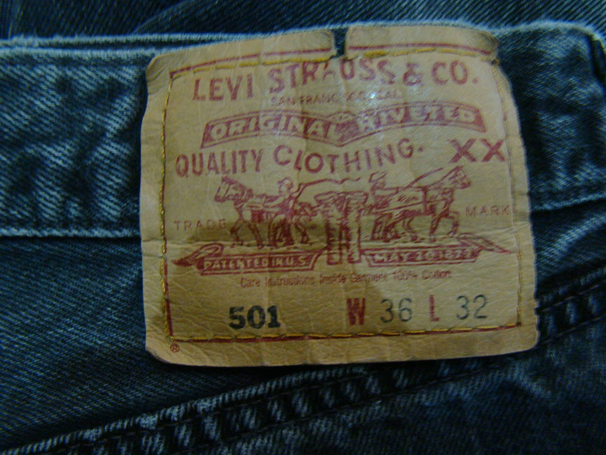 90s USA製 Levi's 501 W36 L32 ブラック ジーンズ リーバイス Levis デニム パンツ / 505 517 646_画像1