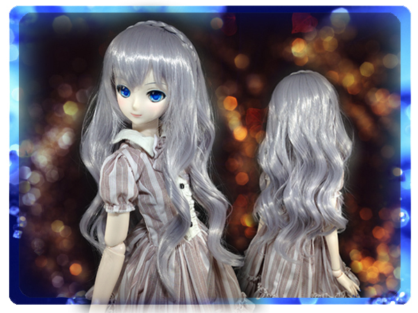 ●ドールウィッグ*三つ編みゆるふわロング*ライトグレー*9～9.5インチ（MDD DD SD SmartDollなど）●doll wig*dollwig●_画像5