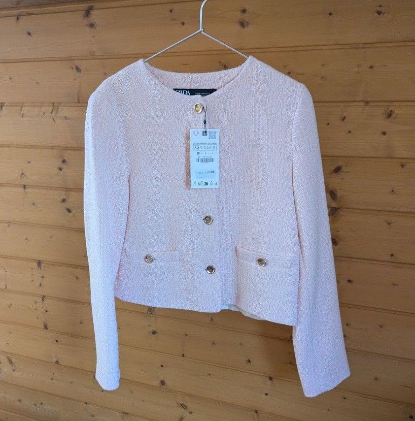 ZARA テクスチャーラウンドネックブレザー ピンク XS|Yahoo ZARA テクスチャーラウンドネックブレザー ピンク XS|Yahoo