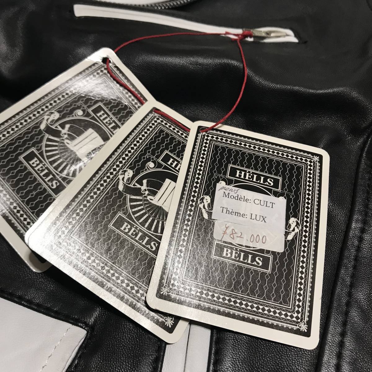 定価8万 希少 未使用★HELLS BELLS ヘルズベルズ April77★メンズ 切り替え 本革 ライダース ジャケット パンク リアルレザー ロンドン_画像9