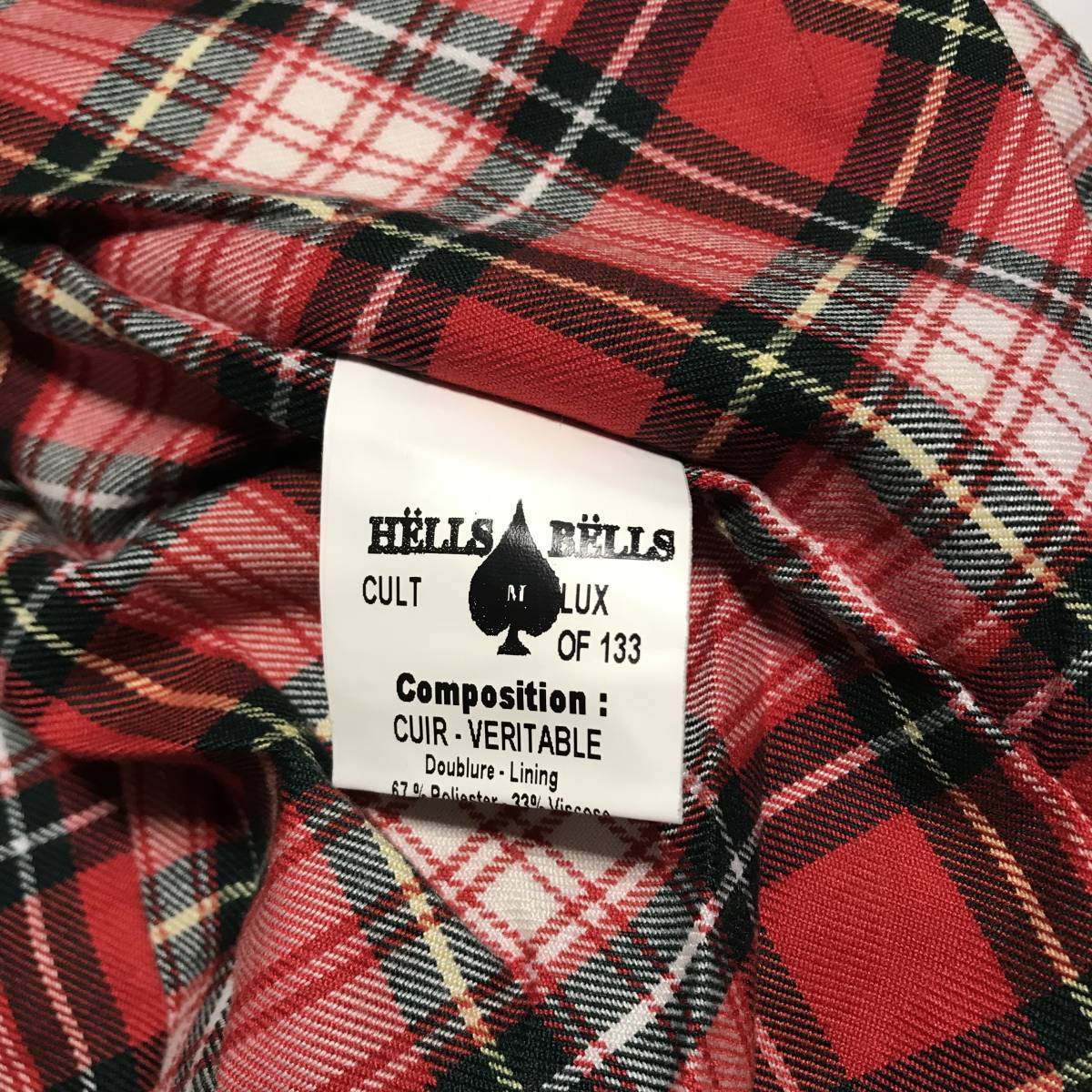 定価8万 希少 未使用★HELLS BELLS ヘルズベルズ April77★メンズ 切り替え 本革 ライダース ジャケット パンク リアルレザー ロンドン_画像8