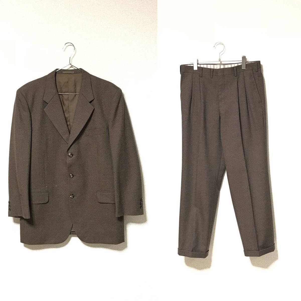  translation have *BALMAIN PARIS Balmain * men's 3B suit setup Brown tweed manner wool jacket pants size men's M~L degree 