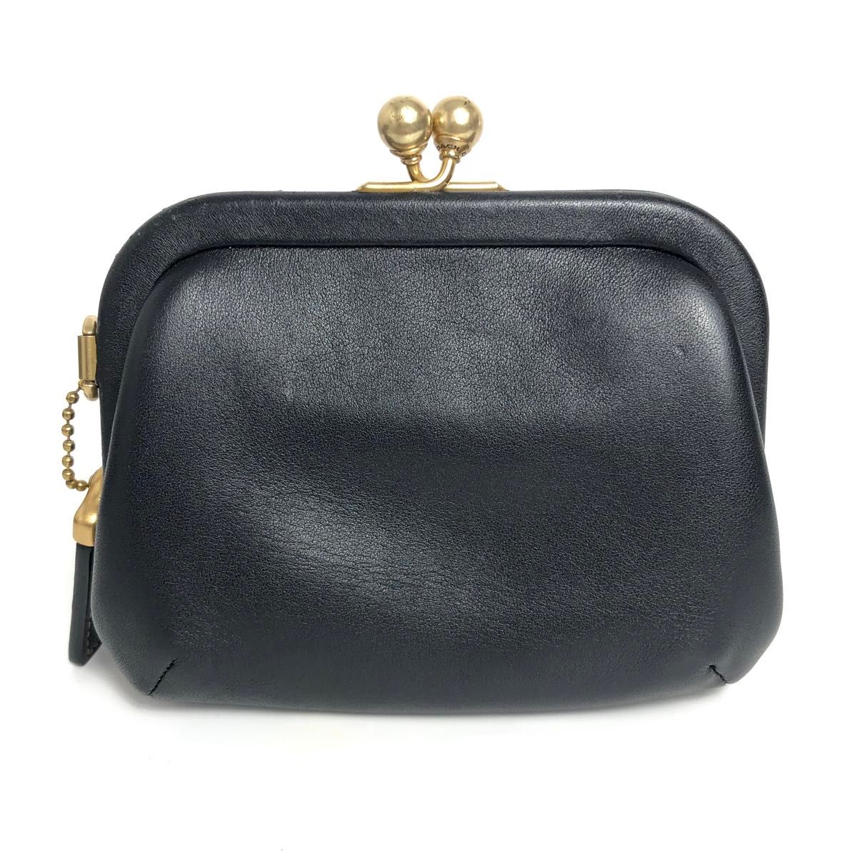 COACH コーチ がま口 コインケース 小銭入れ 黒 ブラック レザー COACH コーチ がま口 コインケース 小銭入れ 黒 ブラック レザー