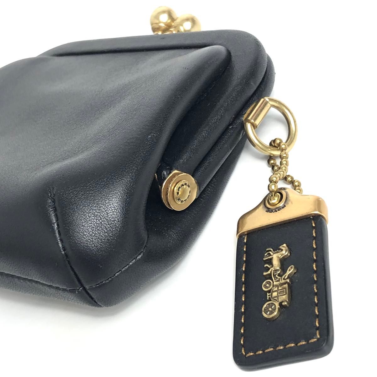 COACH コーチ がま口 コインケース 小銭入れ 黒 ブラック レザー COACH コーチ がま口 コインケース 小銭入れ 黒 ブラック レザー