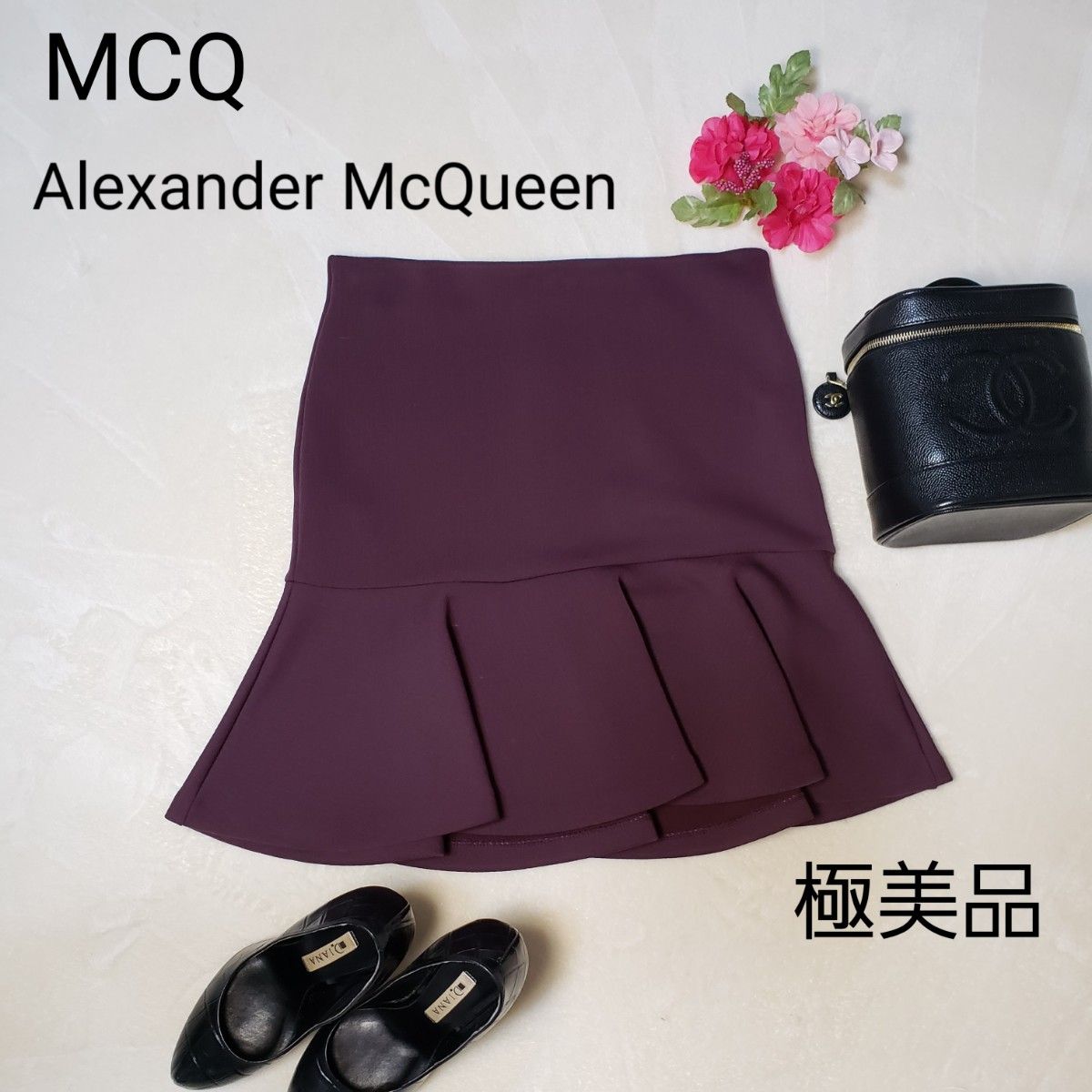 alexander mcqueen ミディ丈フレアスカート マッキュー アレキサンダーマックイーン フレアスカート フリル