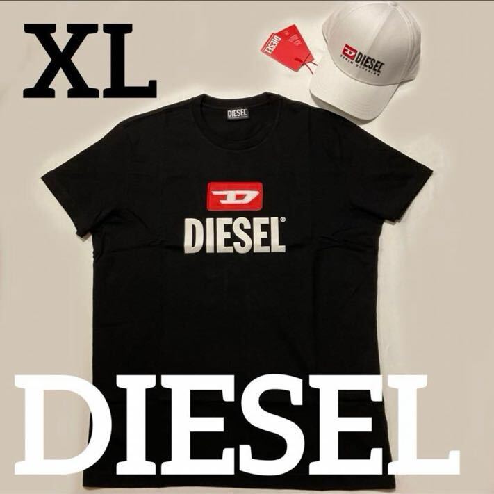 DIESEL ディーゼル T-Diego ロゴ 半袖 Tシャツ 関税送料無料 DIESEL ディーゼル Tシャツ T-DIEGO NEW D LOGO ブラック 黒 XL