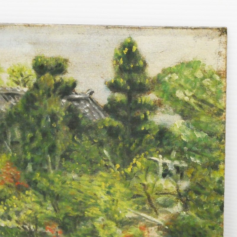 ♯ 肉筆 青木繁 柳川風景 油彩 風景画 F6号 在銘 1908年制作 [額 ♯ 肉筆 青木繁 柳川風景 油彩 風景画 F6号 在銘 1908年制作 [額