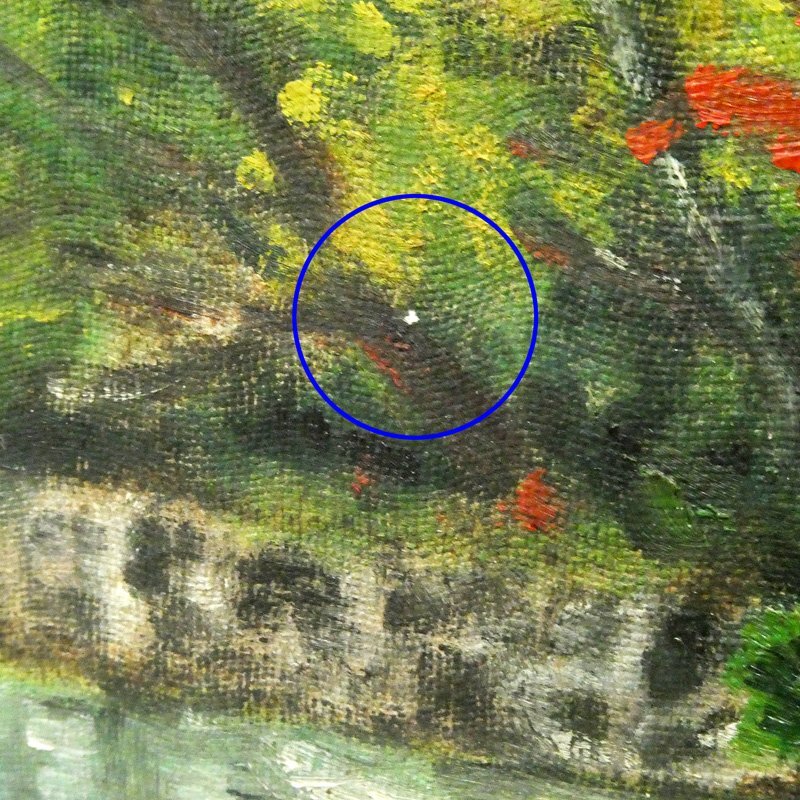 ♯ 肉筆 青木繁 柳川風景 油彩 風景画 F6号 在銘 1908年制作 [額 ♯ 肉筆 青木繁 柳川風景 油彩 風景画 F6号 在銘 1908年制作 [額