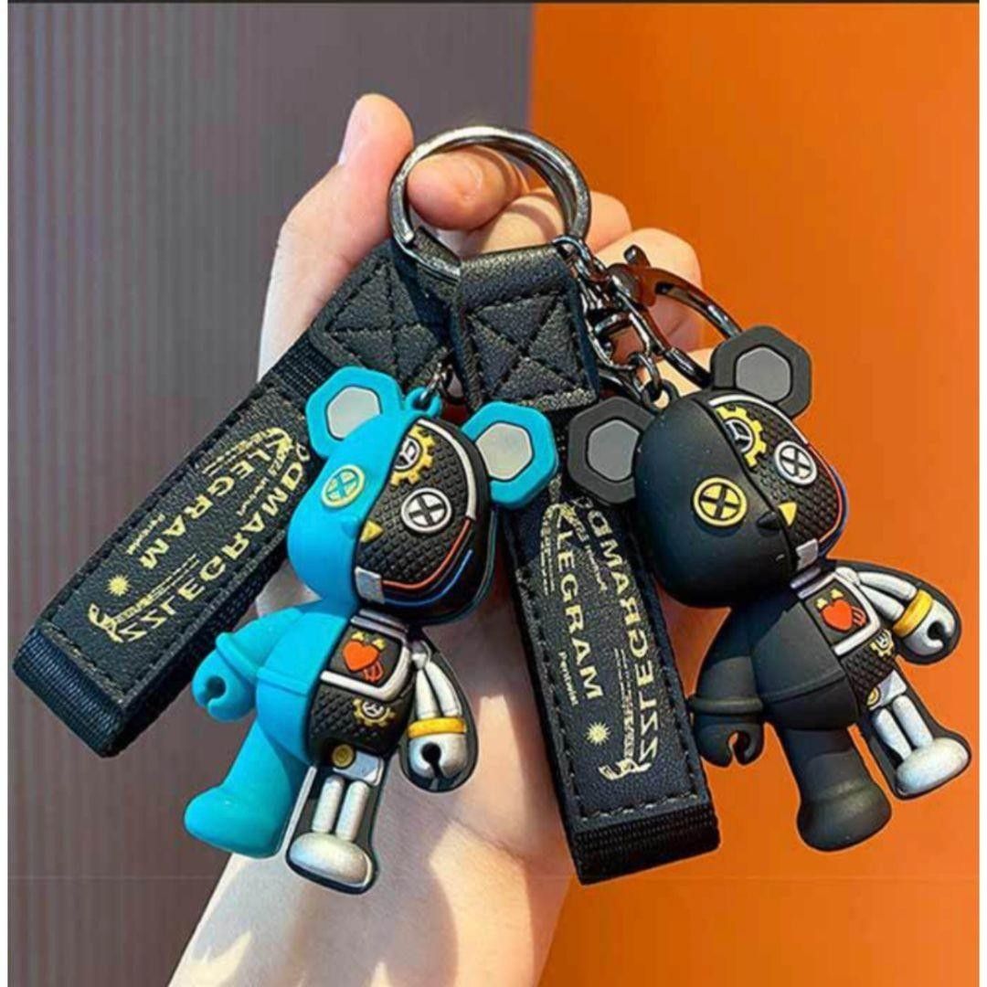 人気 クマ チャーム 韓国 キーリング ロボット キーホルダー 2色 人気 クマ チャーム 韓国 キーリング ロボット キーホルダー 2色