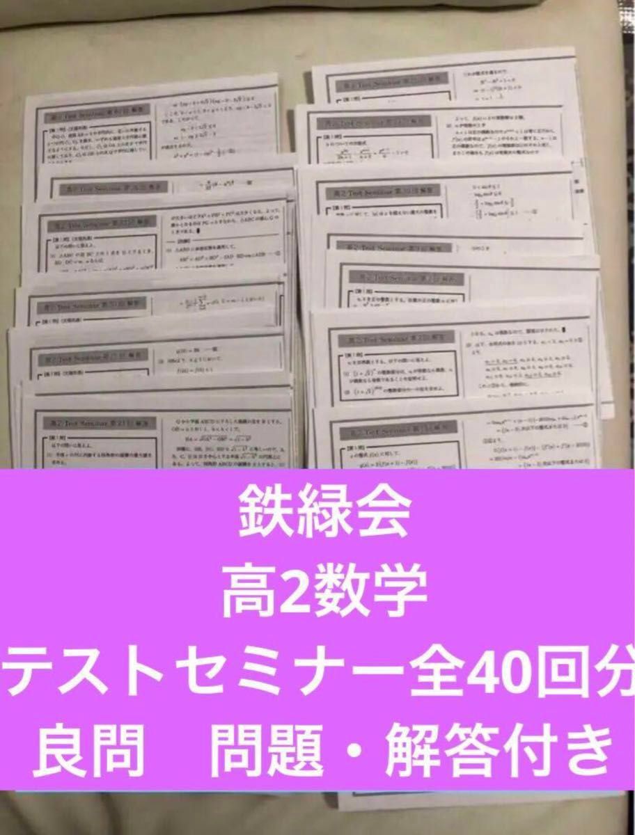 鉄緑会高2数学 test seminar 全40回 鉄緑会高2数学 test seminar 全40回(鉄緑会 高2数学 テスト