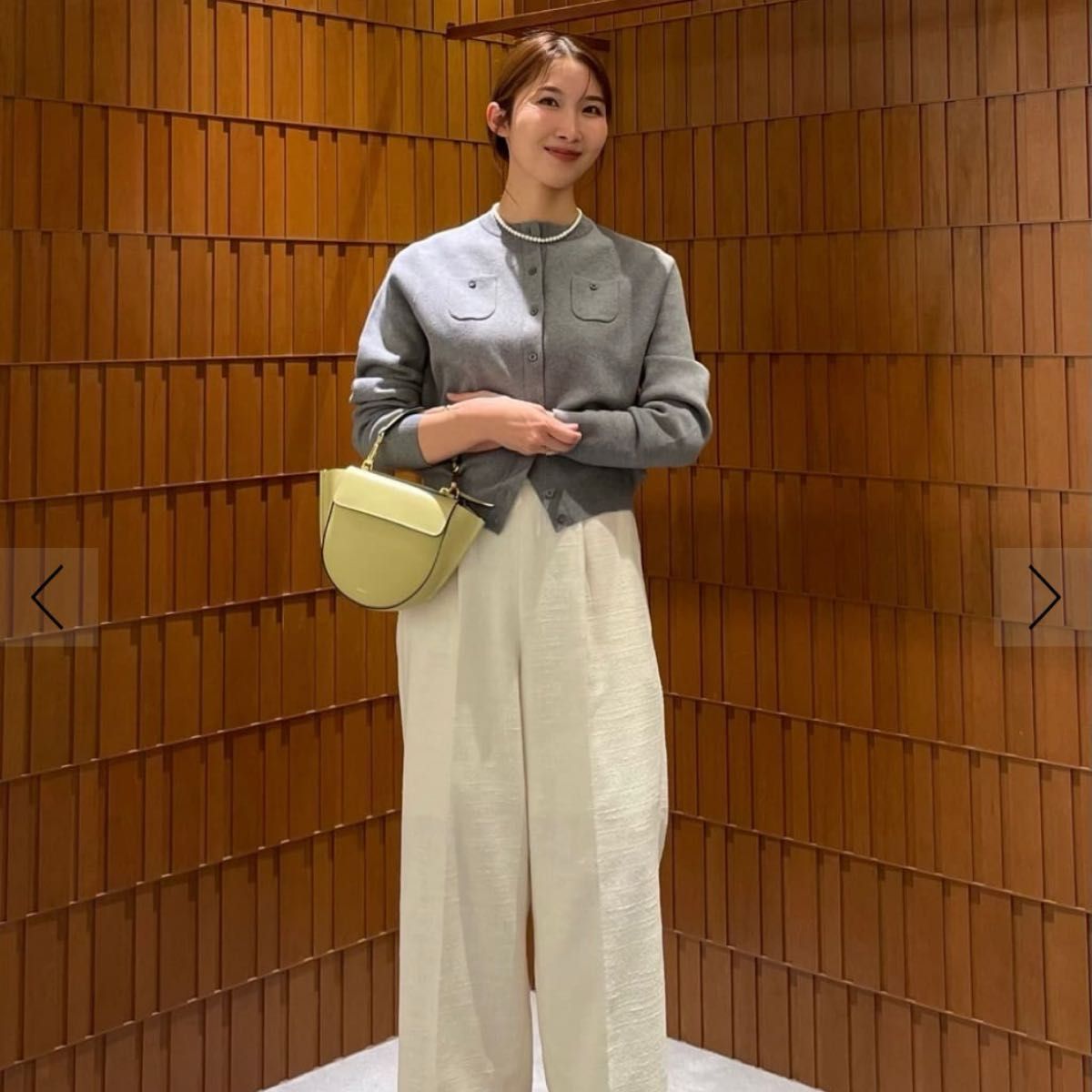 CABaN コットンカシミヤクルーネックカーディガン ライトグレー CABaN コットンカシミヤクルーネックカーディガン ライトグレー
