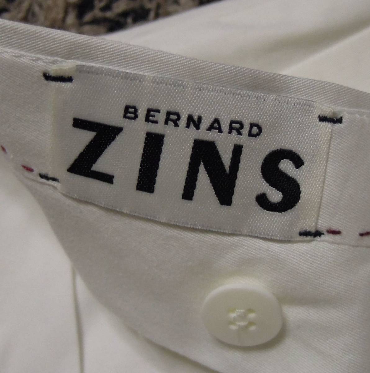 春夏新品 BERNARD ZINS / ベルナールザンス コットンスラックスパンツ size 48 ホワイト 高級フランス製_画像6