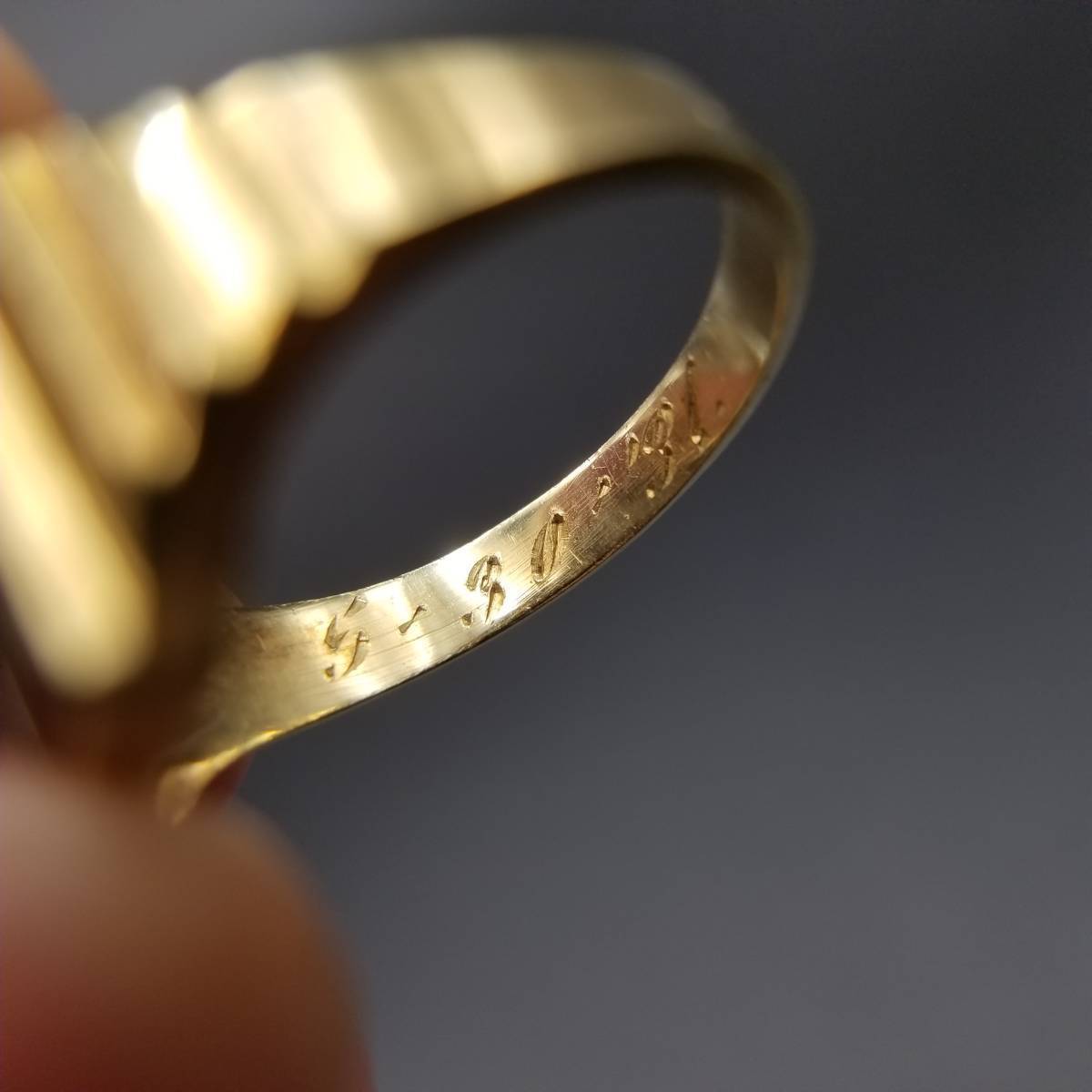 正規店仕入れの 1931年 ヴィンテージ シグネット K14 イエローゴールド リング ゴールド