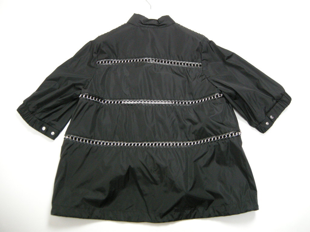 定30万■サイズ0■新品 本物■モンクレールGENIUS NOIR KEI NINOMIYA SILVERチェーン ジャケット/レディースMONCLERジーニアス/999ブラック_画像4