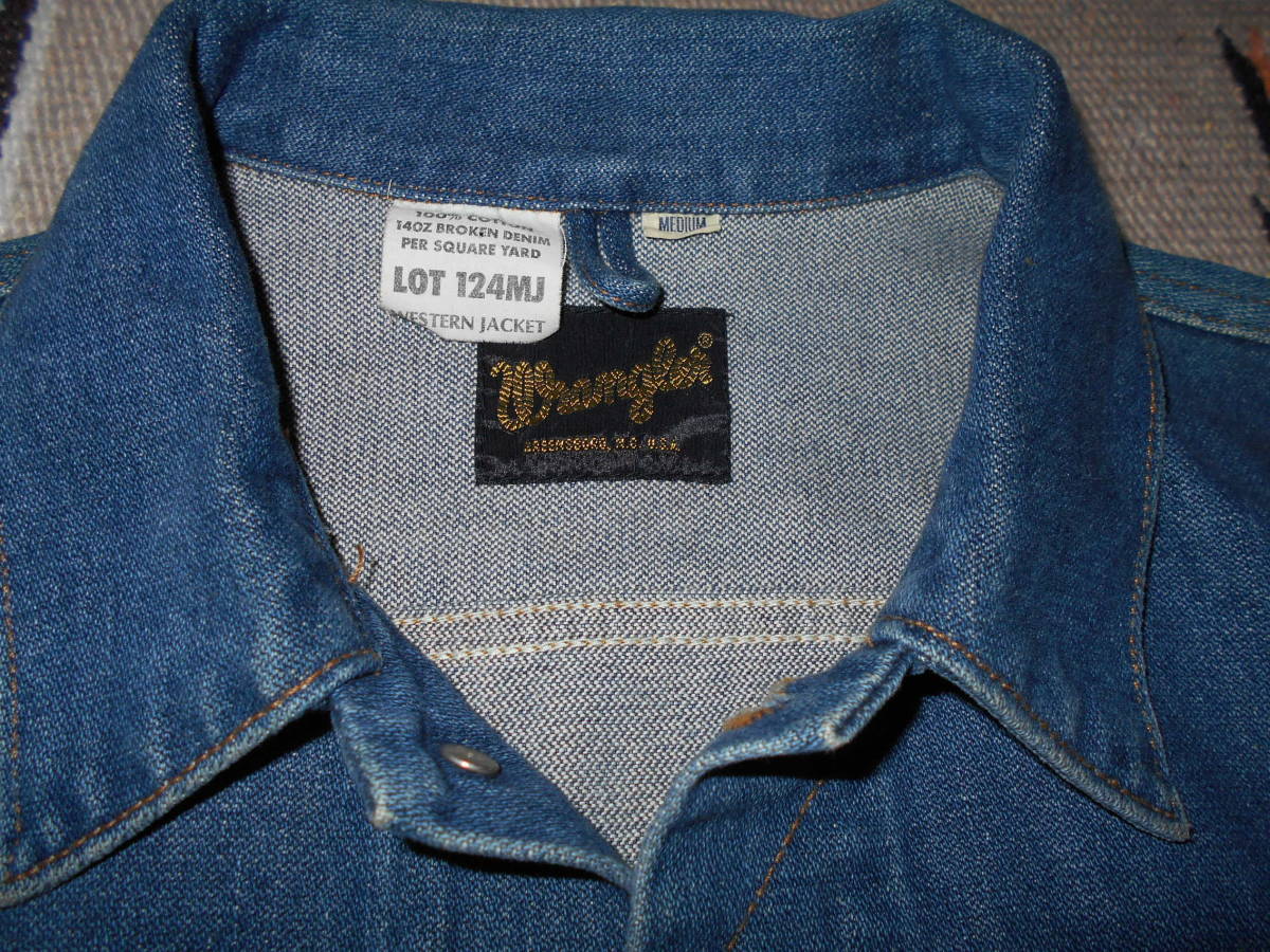 １９９０S WRANGLER ラングラー １２４MJ 藍染インディゴ ブロークンデニム ジージャン COWBOY カウボーイ VINTAGE ビンテージ ANTIQUES_画像9