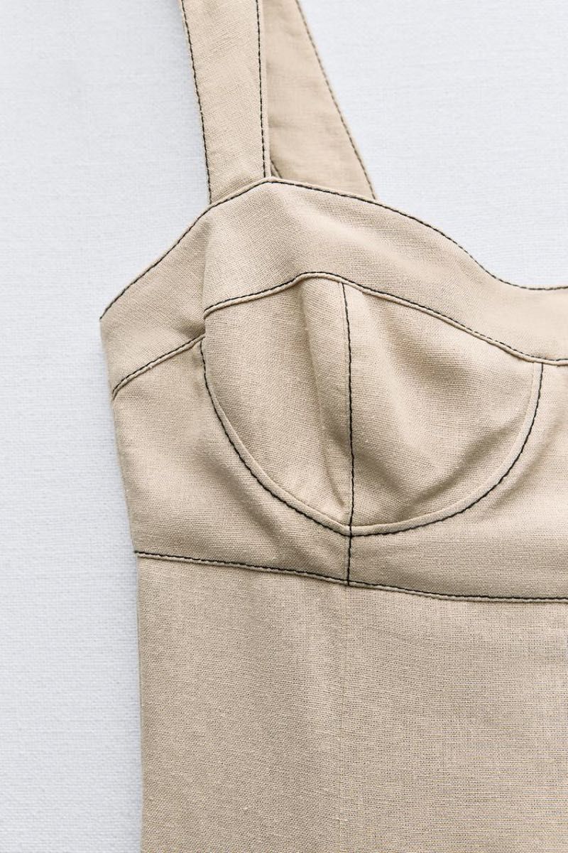 【ZARA】コントラスト タイド ウェッジシューズ 2817/510/002 新品ZARAコントラストトップステッチ コルセットスタイル