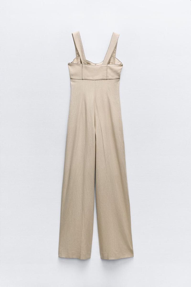 ☆ドイツ発*ZARA*新作*コントラストショートジャンプスーツ/N☆ 新品ZARAコントラストトップステッチ コルセットスタイル