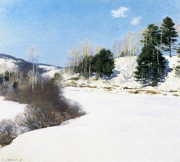 グランドセール 模写油絵　Willard_冬の沈黙　MA755　ユーラシアアート 自然、風景画