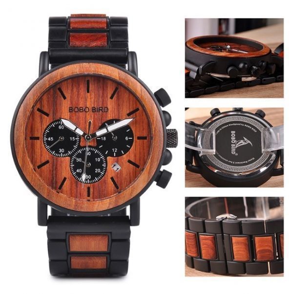 [ free shipping * fastest delivery ] men's wristwatch man antique settled atmosphere wooden quartz chronograph present BOBO BIRD recommendation 