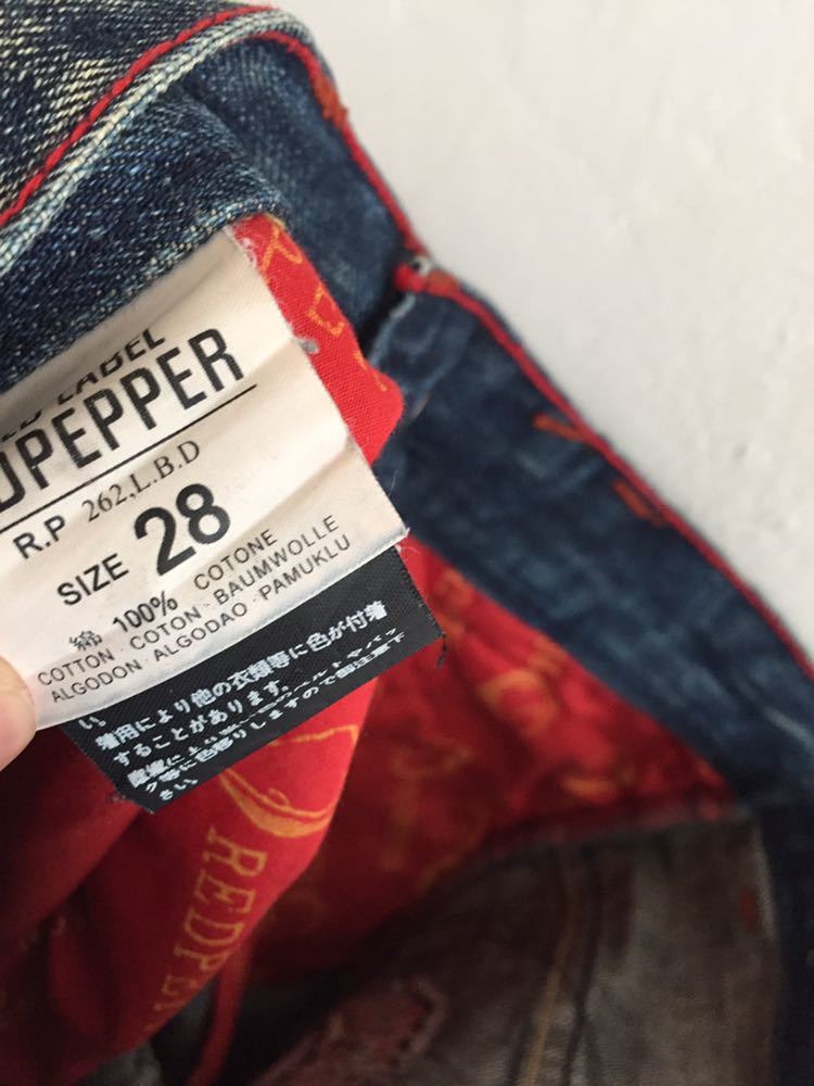 б/у REDPEPPER JEANS красный перец джинсы перо Wing вышивка повреждение джинсы размер 28