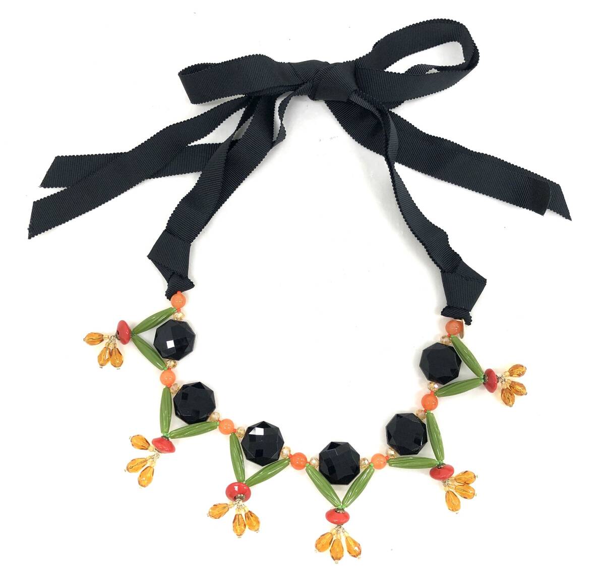 T08/025 KEITA MARUYAMA Keita Maruyama accessory beads ribbon necklace black green other 