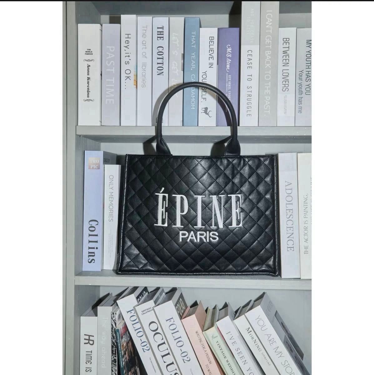 エピヌ PINE PARIS book tote large fur 黒 しゃるの エピヌ PINE PARIS book tote large fur 黒 しゃるの