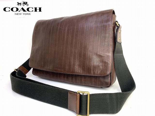 美品 送料無料 コーチ メンズ COACH レザー ショルダー バッグ 美品 送料無料 コーチ メンズ COACH レザー ショルダー バッグ