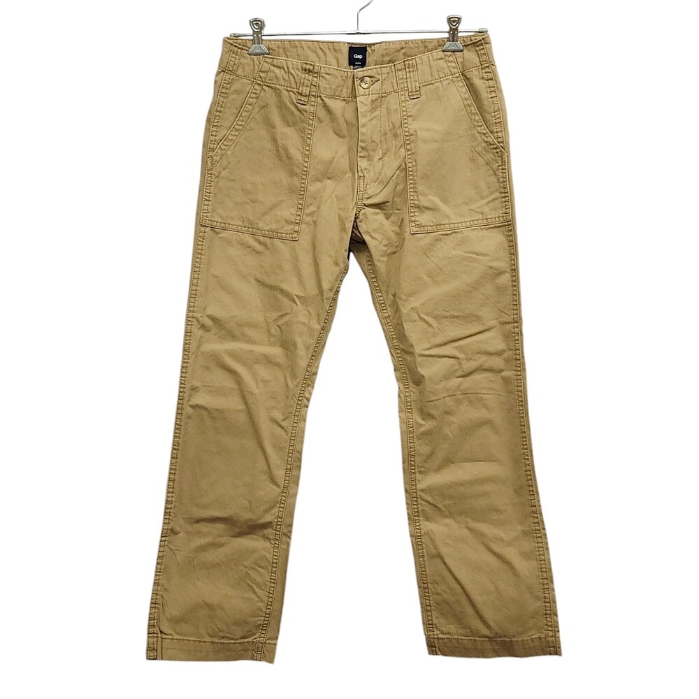261693【81cm】GAP コットン ヘリンボーン ベイカーパンツ ワークパンツ カーキ メンズ ギャップ