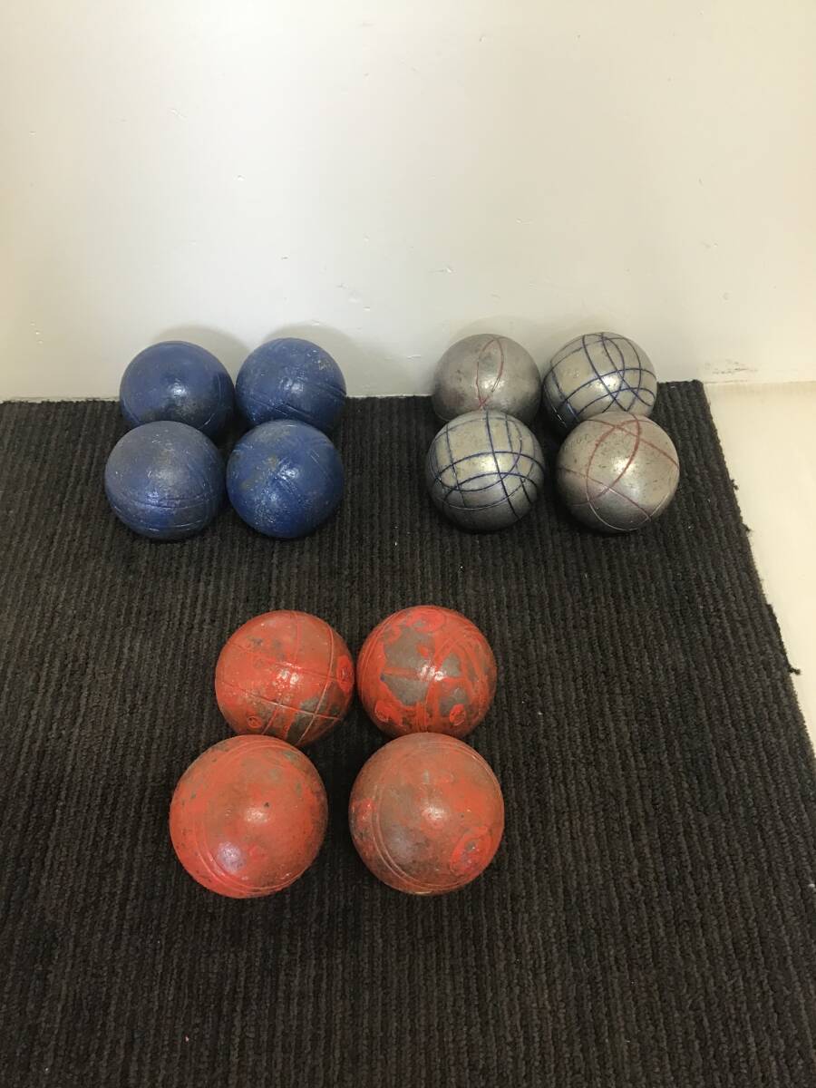 【税込?送料無料】 / 色塗り / PETANQUE / スポーツ / アルミ製 / ペタンクボール / 12個セット □岐阜発 ③ 傷あり 現状品 R6.8/6□ / その他