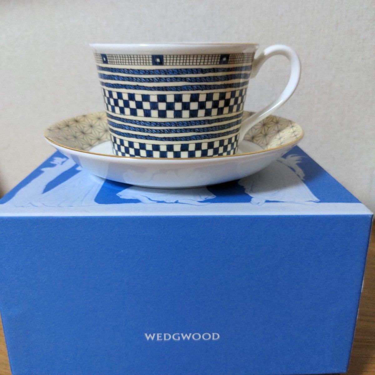 未使用 ウエッジウッド WEDGWOOD サムライ カップ ソーサー 箱 未使用 ウエッジウッド WEDGWOOD サムライ カップ ソーサー 箱