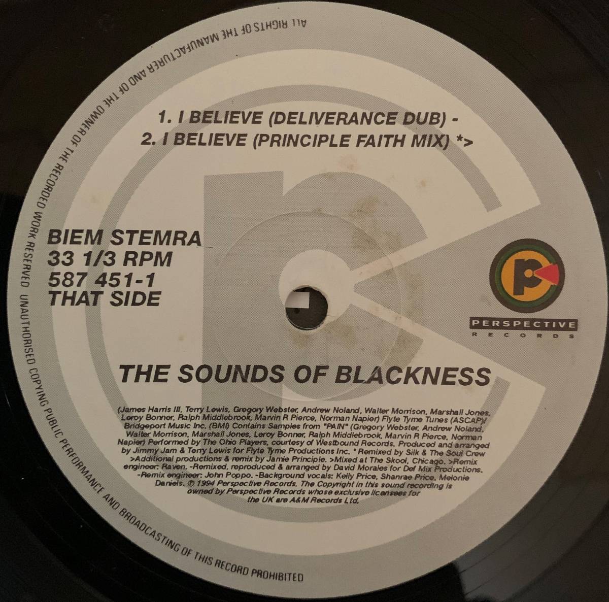 94'HOUSE / I BELIEVE / THE SOUNDS OF BLACKNESS_画像3