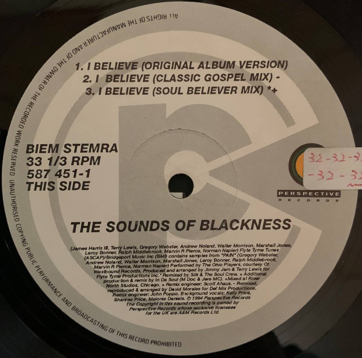 94'HOUSE / I BELIEVE / THE SOUNDS OF BLACKNESS_画像2